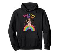 She's A Para I Can Tell Funny Paraprofessional Rainbow Pullover Hoodie