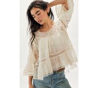 She's A Romantic Blouse at Free People in Off White Combo, Size: XL - female