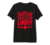 She's Cambodian I'm Just Lucky Design Shamrocks Premium T-Shirt