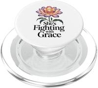 Shes Fighting With Grace Inspirational Breast Cancer PopSockets PopGrip for MagSafe