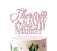 She's Fresh off the Market Cake Topper Farmers Market Bridal Shower Decorations Rose Gold Glitter Cupcake Picks for Women Bridal Shower Engagement Bachelorette Wedding Party Supplies
