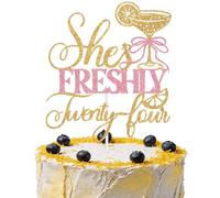 She's Freshly Twenty Four Cake Topper, Summer Lemonade 24th Birthday Decor