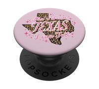 She's From Texas I Can Tell Pink Leopard PopSockets Adhesive PopGrip