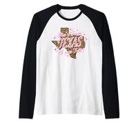 She's from Texas I Can Tell Pink Leopard Raglan Baseball Tee