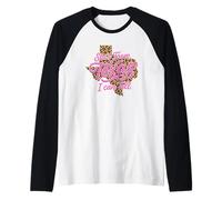 She's from Texas Leopard Raglan Baseball Tee
