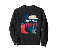 She's from Texas, Wildflower Bluebonnet Texas Love, TX Sweatshirt