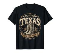 She's from Texas You Can Tell - Vintage Cowboy Boot Graphic T-Shirt