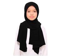 She's Got It Covered Hijab with Button - Girls Kids Teens Adults (Large (9-14yrs approx), Black)