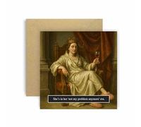 She's in her 'Not my Problem Anymore' Era Wine, Funny Renaissance Card, History Birthday Card, Blank Inside, Humour Theme, 14.8 x 14.8 cm (Era)