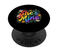 Shes Mine Lesbian Relationship Pride PopSockets Adhesive PopGrip