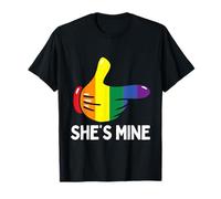 She's Mine Rainbow Flag Lesbian Pride LGBTQ Matching Couple T-Shirt