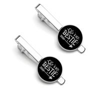 She's My Bestie Men's Tie Clip Bar Ties Tack Clasp Pin Clips for Necktie 2 Pcs Shirt Accessories