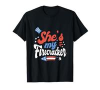 She's My Firecracker Independence Day 4th July USA Couples T-Shirt