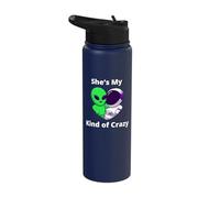 She's My Kind of Crazy Couple Design Nerd Love Stainless Steel Insulated Water Bottle