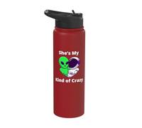 She's My Kind of Crazy Couple Design Nerd Love Stainless Steel Insulated Water Bottle