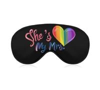 She's My Mrs. LGBTQ Flag Heart Fashion Sleep Eye Mask Soft Covers for Sleeping with Adjustable Strap