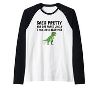 She's Pretty But She Farts Like A T rex On A Bean Diet Raglan Baseball Tee