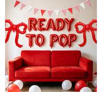 Shes Ready to Pop Baby Shower Decorations Bows Ready to Pop Balloons