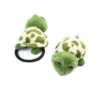 She's Shining 2PSC Funny 3D Turtle Hair Ties for Girls Cute Elastic Hair Ties Set Girls Novelty Bands Ponytail Holder Hair Ring Rope Set, Green