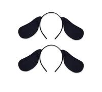She's Shining Cute Black Dog Ears Headbands (2 Pcs) - Animal Ear Hair Hoop for Party, Cosplay, Halloween Costume, Daily Wear | Hair Accessories for Women