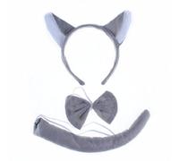 She's Shining Halloween Cosplay Wolf Ears Headband Tail Set Fancy Dress Animal Costume Three-Piece Suit