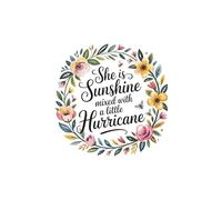 She's Sunshine Mixed with a Little Hurricane Notebook: Inspirational Quote Journal for Women, Cute Positive Affirmation Gift, Motivational Lined Diary, Empowering Girl Power Notebook, 120 Pages