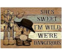 She'S Sweet I'M Wild We'Re Dangerous Door Mat Washable Mat Entry Non Slip Floor Mats For Patio Laundry Room Indoor 40 X 60Cm