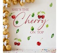 She's The Cherry On Top Balloon Arch Backdrop Decor Decal, Baby Shower Bridal Shower Decor, Anniversary Birthday Party Photo Shoot Props Supplies Red