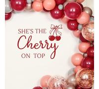 She's The Cherry on Top Decal for Backdrop Arch - Cherry Theme Baby Shower - Our Little Cherry on Top Baby Shower Backdrop - Cherries Themed Birthday/Bridal Shower Party Decorations