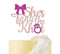 She's Tying the Knot Cake Topper, Funny Bow Bachelorette Party Decorations, She Loves Cake Decoration, Bow Coquette Bridal Shower Topper, Bow Engagement Wedding Party Supplies Rose Gold