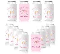 She's Tying the Knot Can Coolers Pink Bow Bachelorette Party Can Coolers Coquette Girly Bow Themed Cup Holder Sleeves for Bridal Shower Party Favors Bridal Bridesmaids Hen Party Gifts Supplies