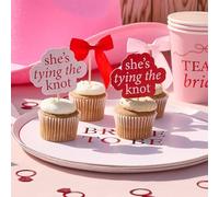 She's Tying The Knot & Satin Bow Food Picks - Pack of 12