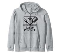 She's With Me For My Meat Funny BBQ Chef Humorous Statement Zip Hoodie