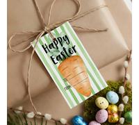 Shescrzionu 50Pcs Easter Gift Tags,Happy Easter Carrot Tags with String for Baskets,Personalized Egg Bunny Name Tags for Kids Adults Gift Wrapping Bags,Small Paper Decor Hanging for Labeling -B09