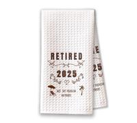 Shescrzionu Retirement Gifts for 2025 Tea Towels for Kitchen, Funny Retirement Gifts Kitchen Towels and Dishcloths, Not My Problem Gifts for Retired Women Men Hand Towels for Bathroom