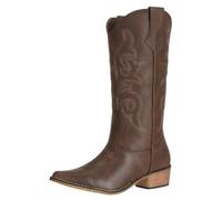 SheSole Women's Cowboy Boots for Women Cowgirl Boots Wide Calf Western Boots Dark Brown Size 3