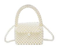 SHESRA Luxury Pearl Bag Chain Bag Purse Evening Bags, Artificial Pearl Clutch Handmade Bags for Party Wedding Bridal Travel 04