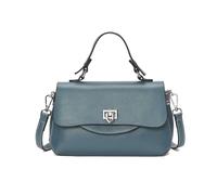 SHESTORY Small Genuine Soft Leather Crossbody Handbag Cute Solid Mini Shoulder Bags for Lady Purse, Blue