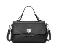 SHESTORY Small Genuine Soft Leather Crossbody Handbag Cute Solid Mini Shoulder Bags for Lady Purse, Black