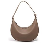 SHESTORY Women Crescent Shoulder Bag with Adjustable Strap Small Soft Vegan Leather Underarm Handbag Purse, Dark Brown