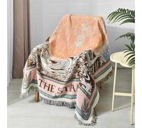 Shesyuki Boho Throw Blanket Reversible Cotton Bohemian Tapestry Hippie Room Decor Double Sided (BOHO The Star 50"x60")