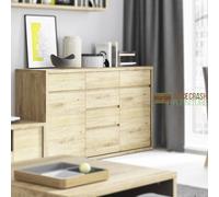 SHETLAND 2 DOOR 6 DRAWER CHEST / SIDEBOARD BUFFET UNIT IN OAK FINISH