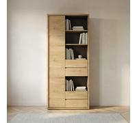 Shetland Bookcase - 1 Door - 4 Drawer - Tall - Oak