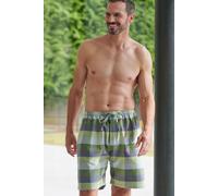 British Boxers Brushed Cotton Check Sleep Shorts, Shetland