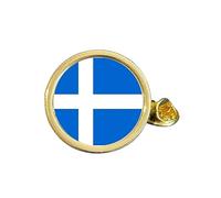 Shetland County Flag Gold Plated Domed Lapel Pin Badge in Gift Bag