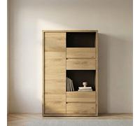 Shetland Display Cabinet - 1 Door - 4 Drawer - Oak