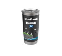 Shetland Islands Puffin Colony on Sea Cliffs Scottish Trip Stainless Steel Insulated Tumbler