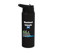 Shetland Islands Puffin Colony Sea Cliffs Scotland Souvenir Stainless Steel Insulated Water Bottle