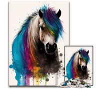Shetland Pony Colourful Jigsaw Puzzles 1000 Pieces for Adults Challenging Puzzles Birthday Gift Idea, Challenging Brain Teaser Game 50x75CM/19.68x29.52inch