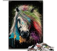 Shetland Pony Colourful Jigsaw Puzzles for Adults, Decompressing Intellectual Educational Toy Educational Game for Birthday, Chrismas (26x38cm)
